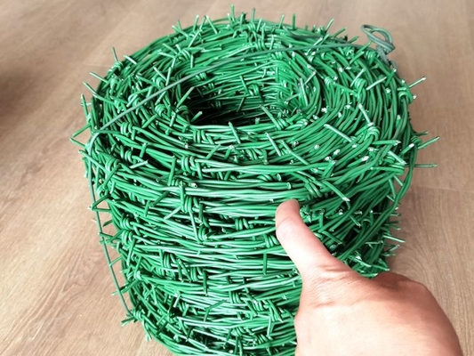 12x14 Green PVC Coated Barb Wire Roll Concertina Wire Mesh High Strength